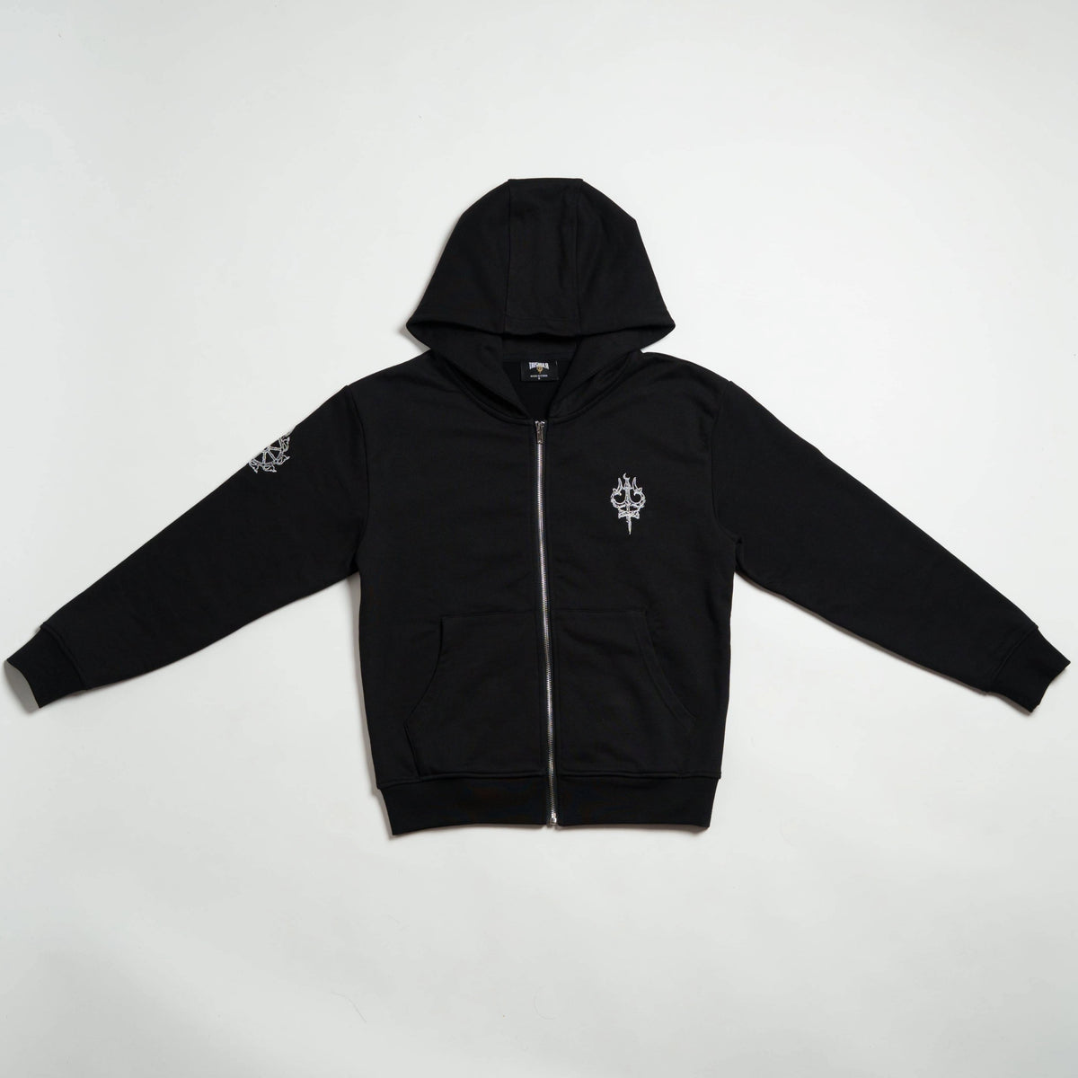 CHAKRA ZIP UP HOODIE BLACK