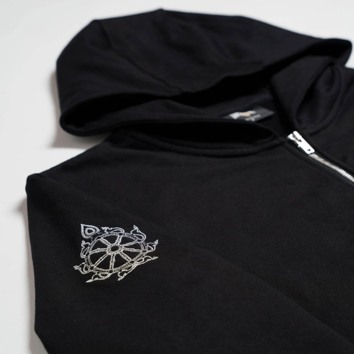 CHAKRA ZIP UP HOODIE BLACK