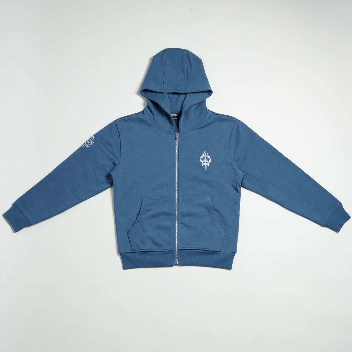 CHAKRA ZIP UP HOODIE BLUE