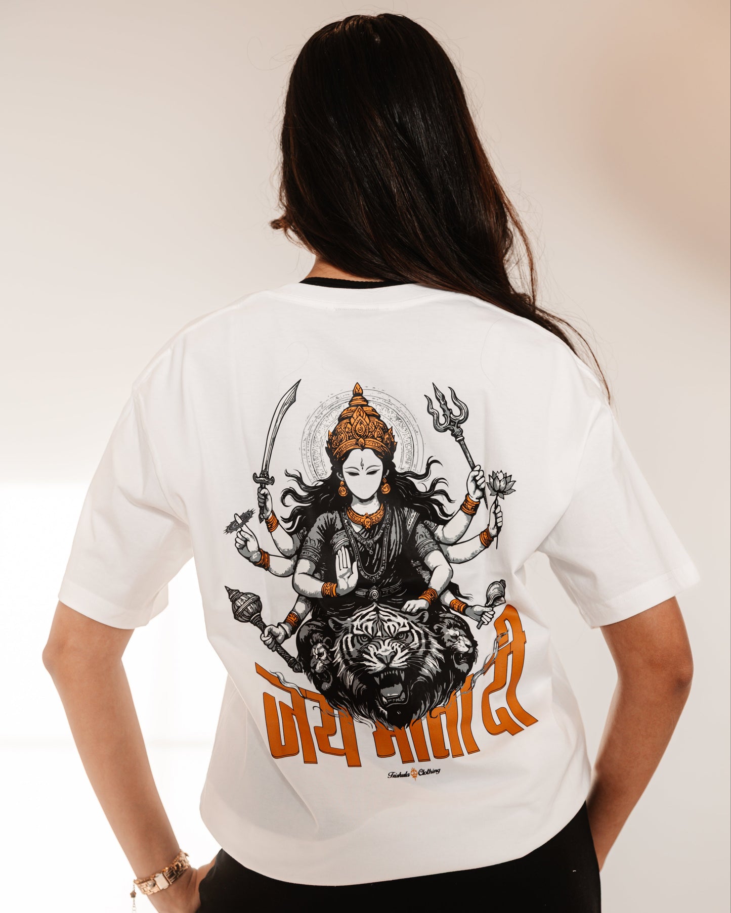 Maa Durga Tee - White