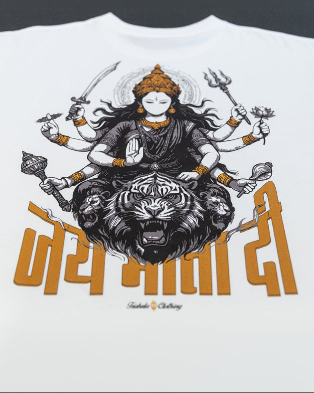 Maa Durga Tee - White